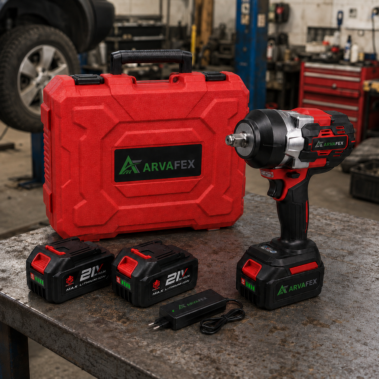Pistola de Impacto Arvafex 21V - Kit Completo